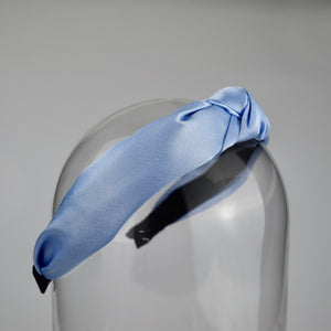 Sky Blue Satin Knot Headband