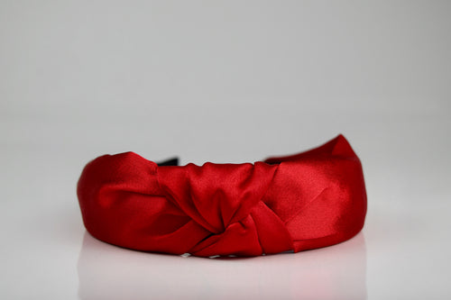 Red Rose Satin Knot Headband