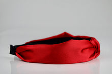 Load image into Gallery viewer, Red Rose Satin Knot Headband