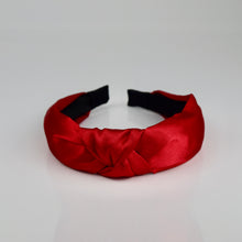 Load image into Gallery viewer, Red Rose Satin Knot Headband