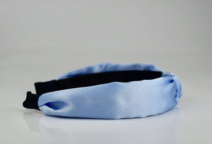 Sky Blue Satin Knot Headband