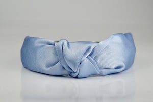 Sky Blue Satin Knot Headband