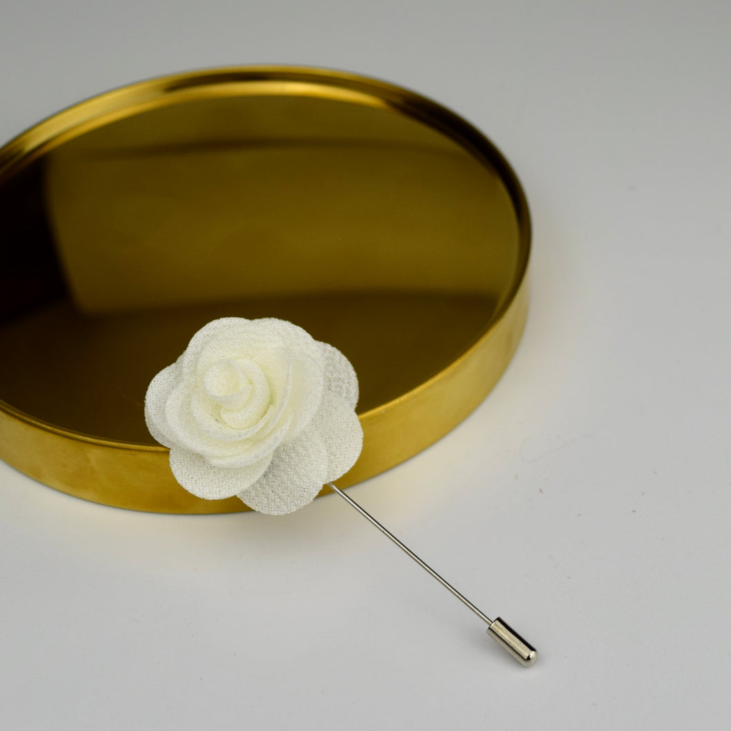 White Floral Lapel Pin