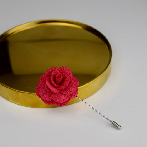 Red Floral Lapel Pin