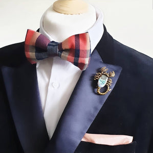 Tartan Tweed Pre Tied Adjustable Bow Tie